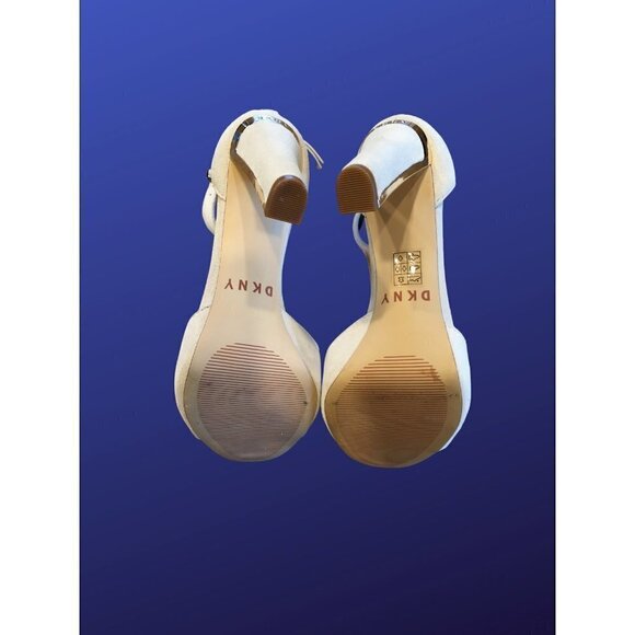 DKNY Colby Night Out Evening Heels Size 8 Kid Suede LINEN Color K2655743 - Picture 6 of 9